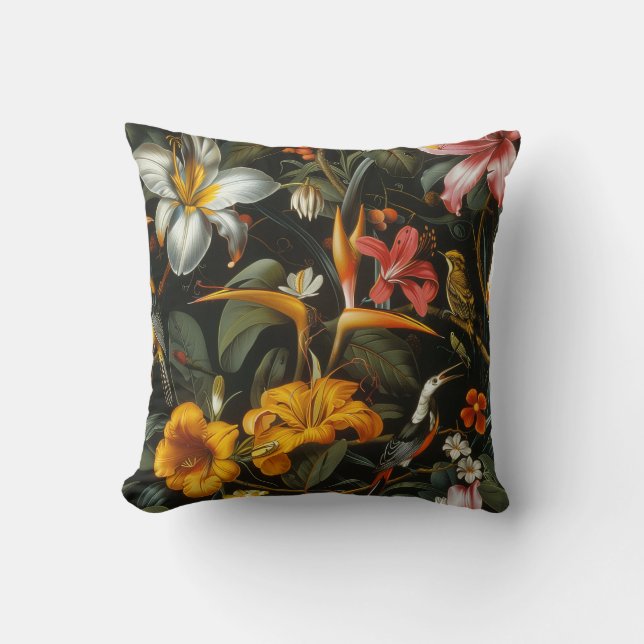 tropical forest throw pillow (Front)
