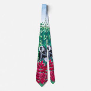 Tropical Forest with Apes Snake Animals Tie