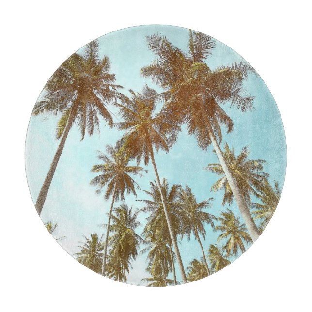 Tropical Frame: Abstract Palm Trees Cutting Board (Front)