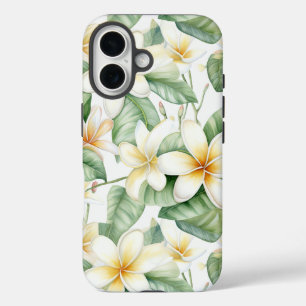 Tropical Frangipani Flower Tough iPhone 16 Case
