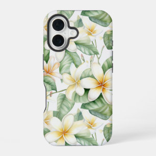 Tropical Frangipani Flower Tough iPhone 16 Case