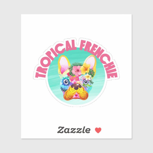 Tropical French Bulldog, bright and colourful (Sheet)