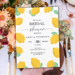 Tropical Fresh Lemon Script Bridal Shower Invitation