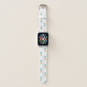 tropical fresh summer faux gold pineapple pattern apple watch band