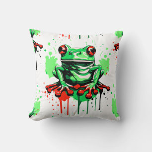 Tropical Frog Pillow - Colourful Frog prince
