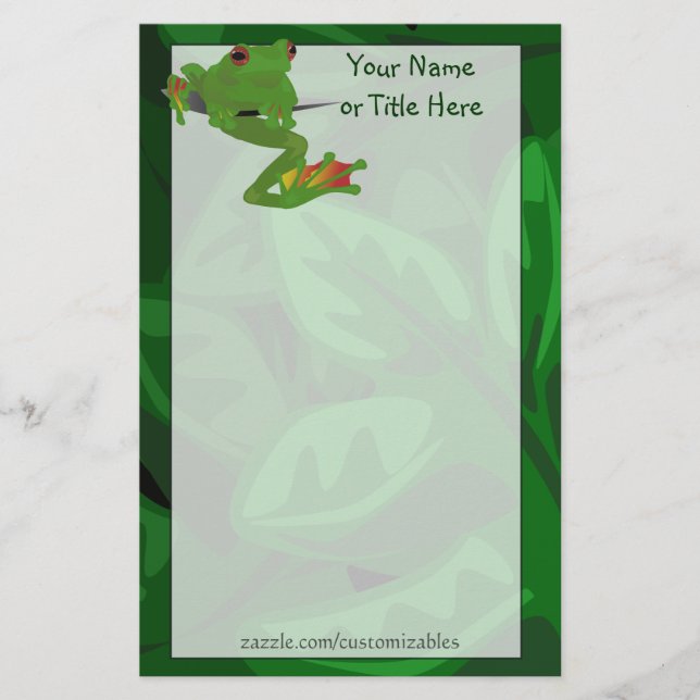Tropical Frog Stationery (Front)