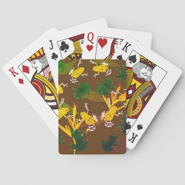 Tropical Frogs Pattern Playing Cards (Back)