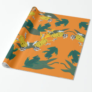 Tropical Frogs Wrapping Paper