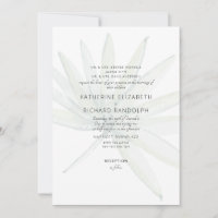 Tropical Frond White Both Parents Wedding