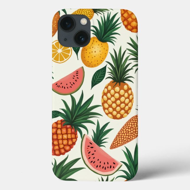 Tropical fruit design iphone 13 cases (Back)