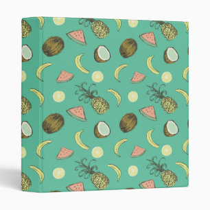 Tropical Fruit Doodle Pattern Binder