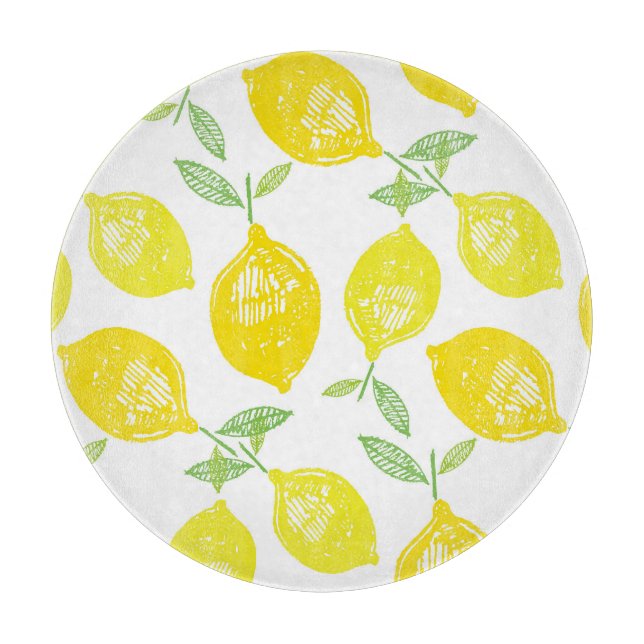 Tropical Fruit Doodle Pattern Cutting Board (Front)