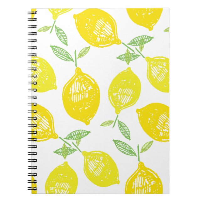 Tropical Fruit Doodle Pattern Notebook (Front)