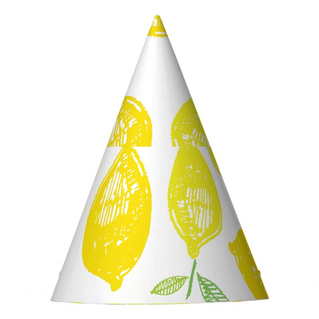 Tropical Fruit Doodle Pattern Party Hat (Front)