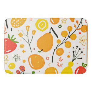 Tropical Fruit Fiesta Pattern Bath Mat