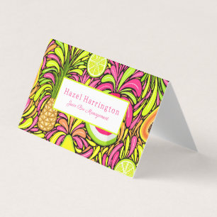 Tropical Fruit Folded Business Cards Custom