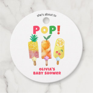 Tropical Fruit Ice Cream Ready To Pop Baby Shower Favour Tags