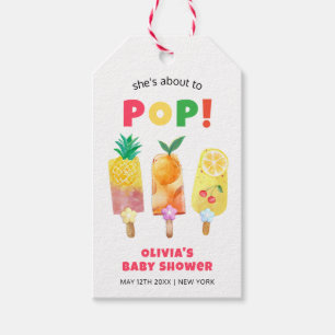 Tropical Fruit Ice Cream Ready To Pop Baby Shower Gift Tags