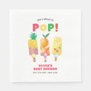 Tropical Fruit Ice Cream Ready To Pop Baby Shower Napkin