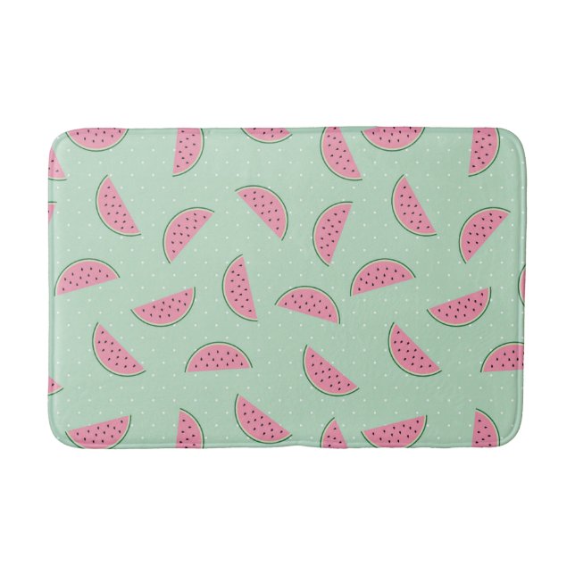 Tropical Fruit Paint Splatter Pattern Bath Mat (Front)