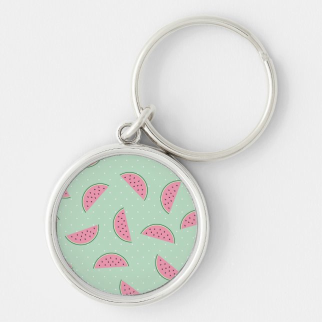 Tropical Fruit Paint Splatter Pattern Keychain (Front)