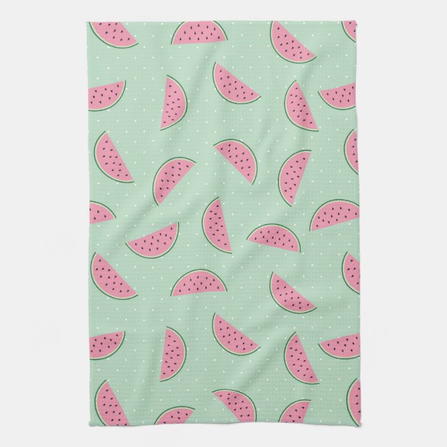 Tropical Fruit Paint Splatter Pattern Kitchen Towel (Vertical)