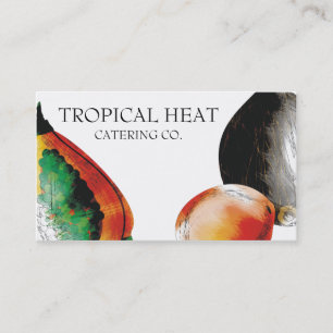 tropical fruit papaya chef catering business cards