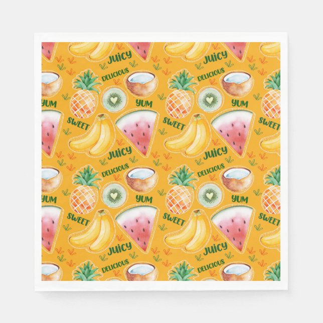 Tropical Fruit Paper Napkin (Front)