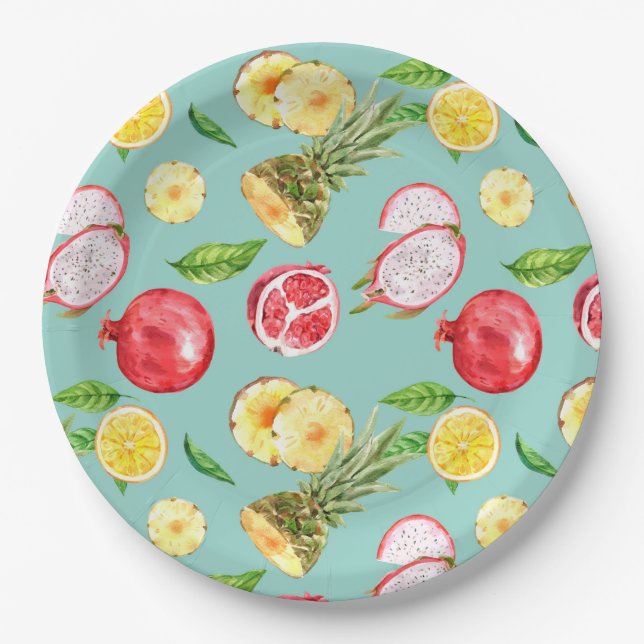Tropical Fruit Paper Plate (Front)