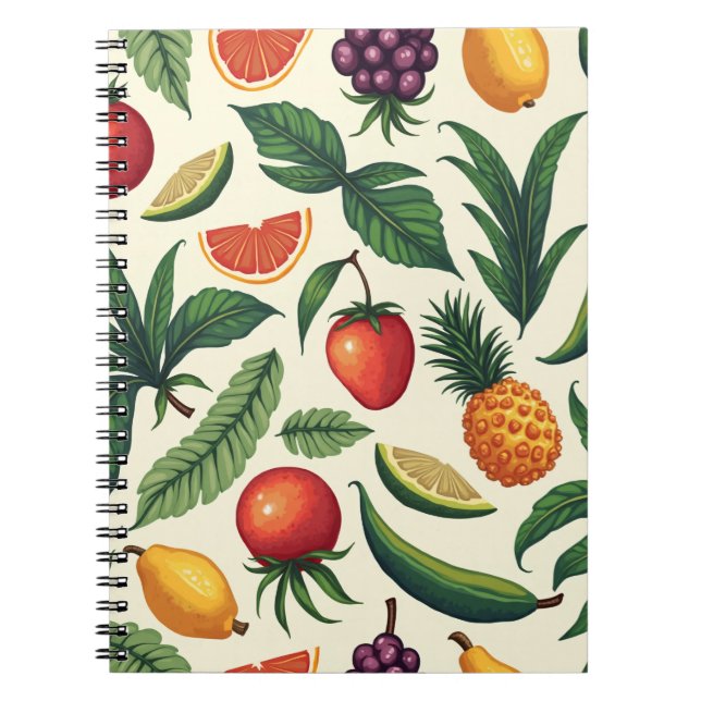 tropical fruit pattern design notebook (Front)