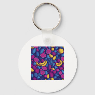 Tropical Fruit Pattern – Exotic Vibrant Design Sti Keychain