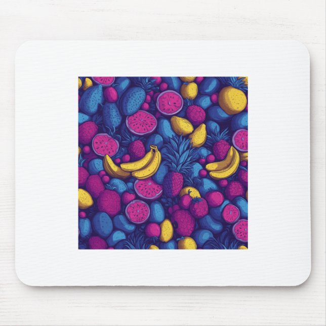 Tropical Fruit Pattern – Exotic Vibrant Design Sti Mouse Pad (Front)