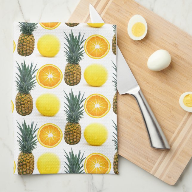 Tropical Fruit Pattern Kitchen Towels (Quarter Fold)