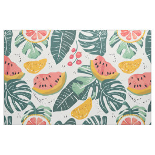 Tropical Fruit Pattern Seamless Summer Cottageco Fabric