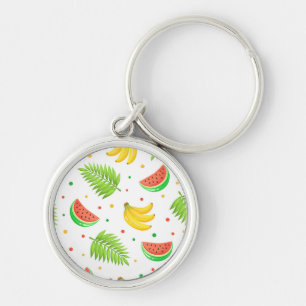 Tropical Fruit Polka Dot Pattern Keychain