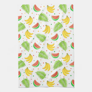 Tropical Fruit Polka Dot Pattern Kitchen Towel