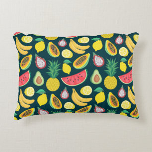 tropical fruit seamless pattern accent pillow