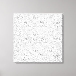 Tropical fruit seamless pattern black and white canvas print