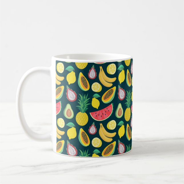 tropical fruit seamless pattern coffee mug (Left)