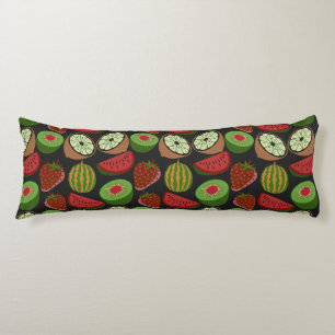 Tropical fruit seamless pattern colourful body pillow