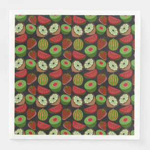 Tropical fruit seamless pattern colourful napkin