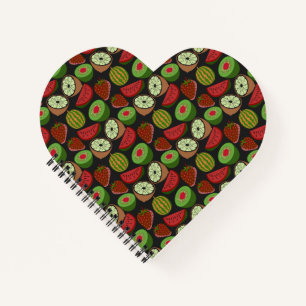 Tropical fruit seamless pattern colourful notebook