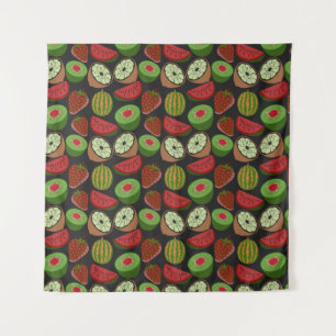 Tropical fruit seamless pattern colourful tapestry