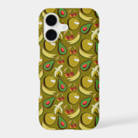 Tropical fruit seamless pattern yellow