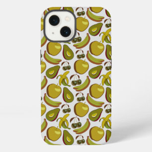 Tropical fruit seamless pattern yellow and white iPhone 13 case