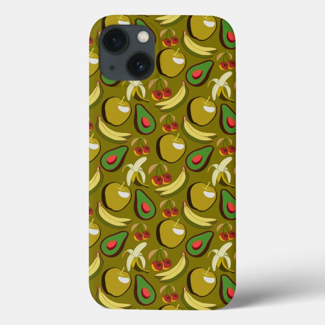 Tropical fruit seamless pattern yellow Case-Mate iPhone case (Back)