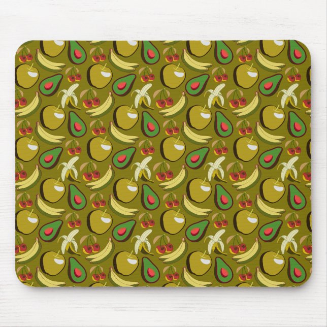 Tropical fruit seamless pattern yellow mouse pad (Front)