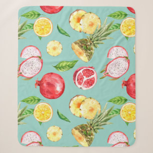 Tropical Fruit Sherpa Blanket