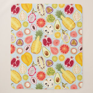 Tropical Fruit Sherpa Blanket