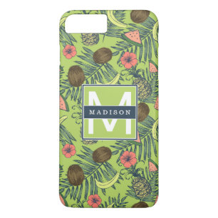 Tropical Fruit Sketch on Green Pattern Case-Mate iPhone Case